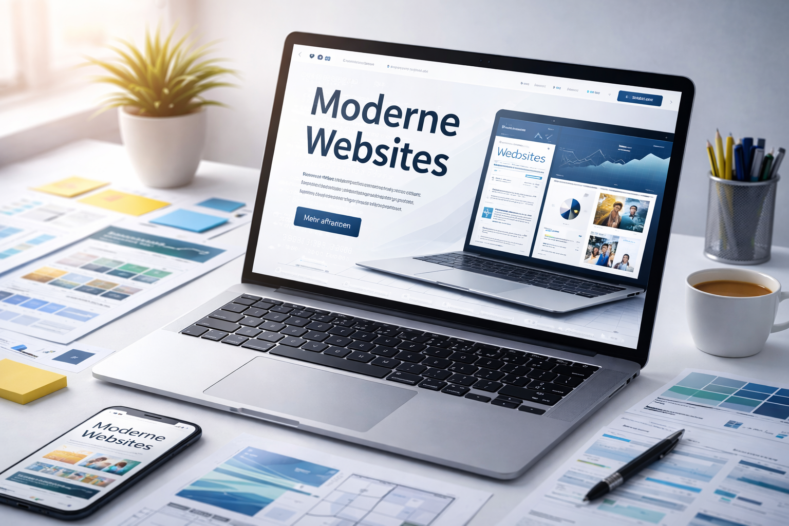 Moderne Website Darstellung